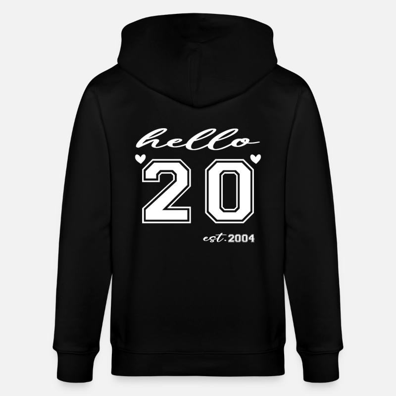 Hallo 20 est 2004 - Stanley/Stella Unisex Bio-Kapuzenjacke CULTIVATOR  - Schwarz