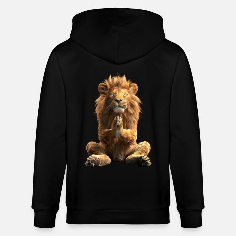 Löwe - Stanley/Stella Unisex Bio-Kapuzenjacke CULTIVATOR - Schwarz