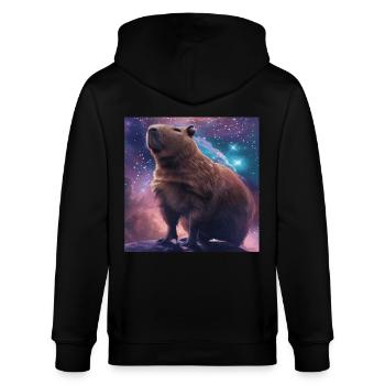 Wasserschwein - Stanley/Stella Unisex Bio-Kapuzenjacke CULTIVATOR  - Schwarz - Hinten - Anna (173cm)