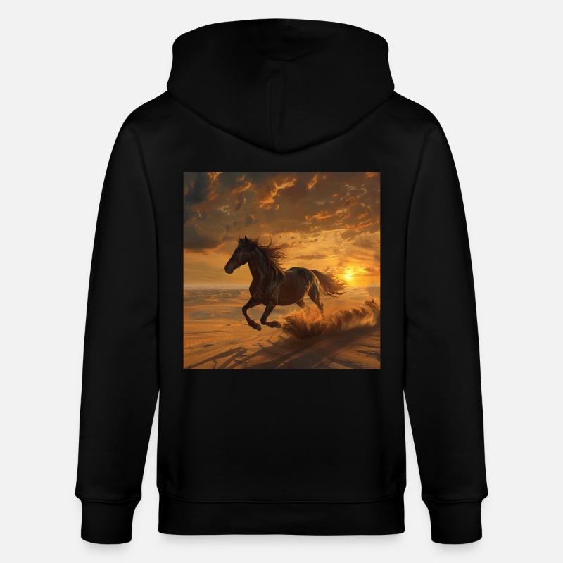 Cheval - Veste à capuche bio CULTIVATOR Stanley/Stella Unisexe - noir