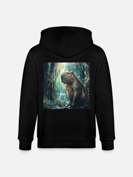 Capybara - Stanley/Stella CULTIVATOR  Unisex Organic Hooded Jacket - black