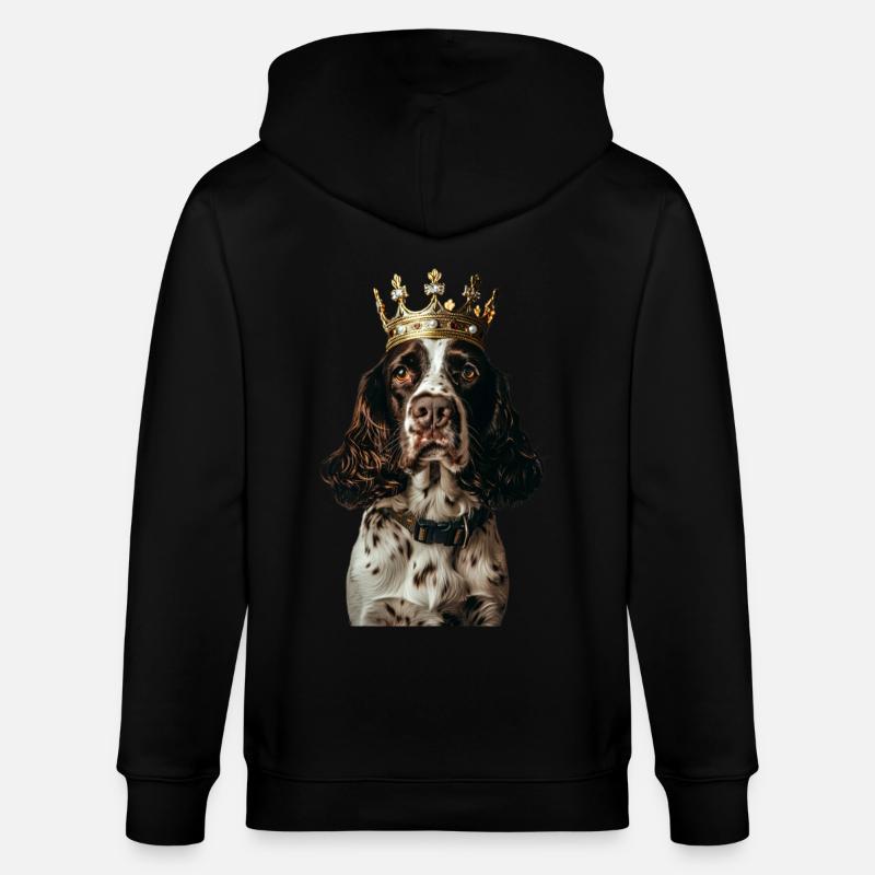Englischer Springer Spaniel - Stanley/Stella Unisex Bio-Kapuzenjacke CULTIVATOR  - Schwarz