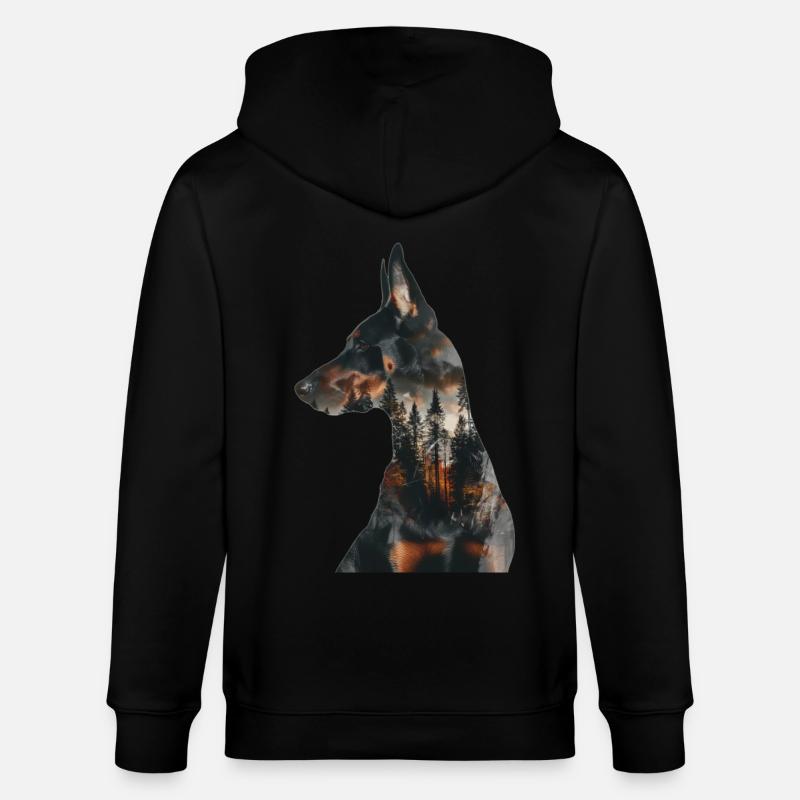 Dobermann - Stanley/Stella Unisex Bio-Kapuzenjacke CULTIVATOR  - Schwarz