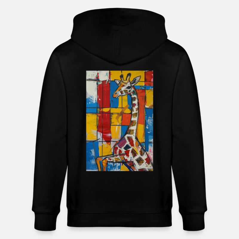 Giraffe - Stanley/Stella Unisex Bio-Kapuzenjacke CULTIVATOR  - Schwarz