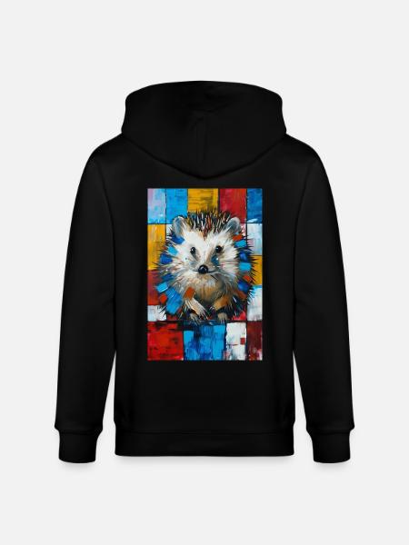 Hedgehog - Stanley/Stella CULTIVATOR  Unisex Organic Hooded Jacket - black