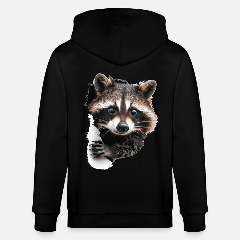 Waschbär - Stanley/Stella Unisex Bio-Kapuzenjacke CULTIVATOR  - Schwarz