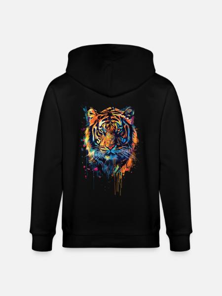 Tiger - Stanley/Stella CULTIVATOR Unisex Organic Hooded Jacket - black