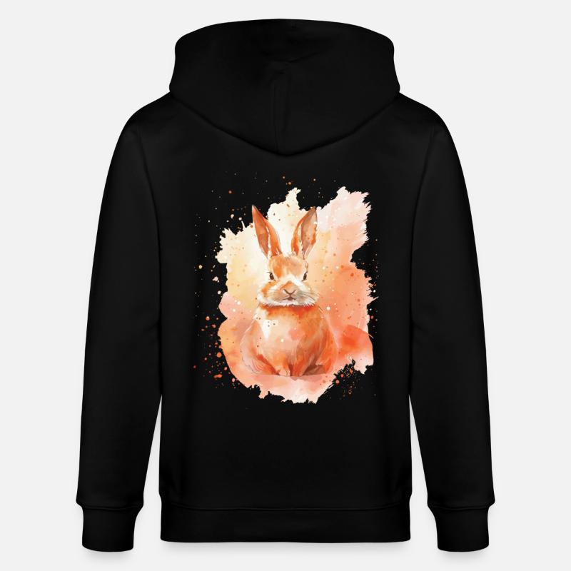 Rabbit - Stanley/Stella CULTIVATOR Unisex Organic Hooded Jacket - black
