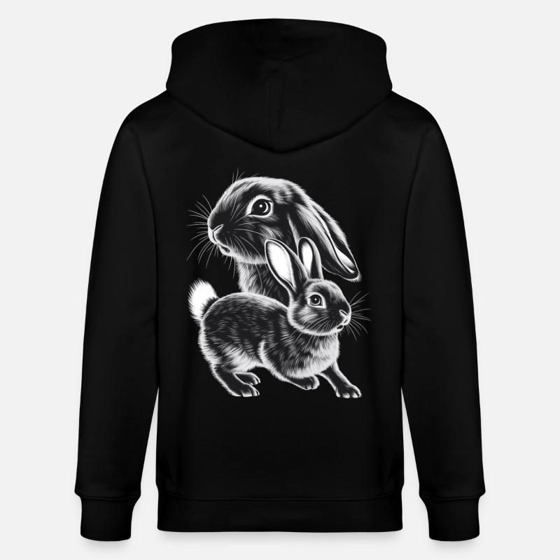 Lapin - Veste à capuche bio CULTIVATOR Stanley/Stella Unisexe - noir