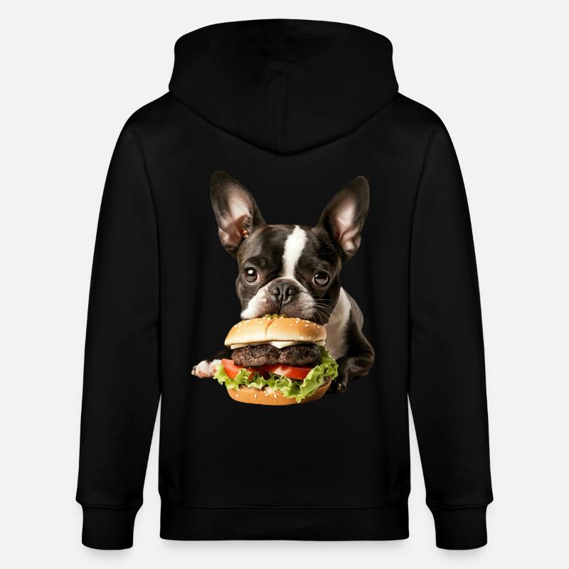 Boston Terrier - Stanley/Stella Unisex Bio-Kapuzenjacke CULTIVATOR  - Schwarz
