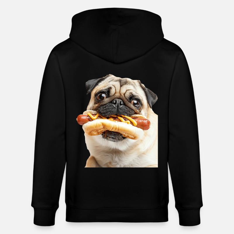 Mops - Stanley/Stella Unisex Bio-Kapuzenjacke CULTIVATOR - Schwarz
