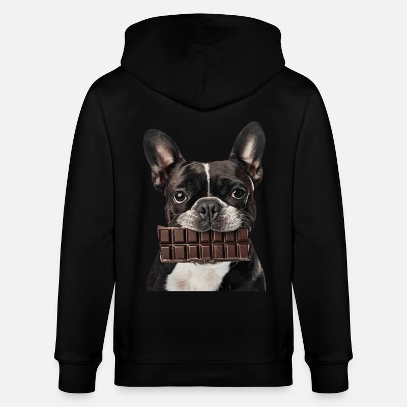 Boston Terrier - Stanley/Stella Unisex Bio-Kapuzenjacke CULTIVATOR  - Schwarz