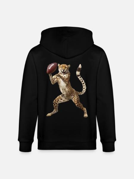 Cheetah Football - Stanley/Stella CULTIVATOR Unisex Organic Hooded Jacket - black