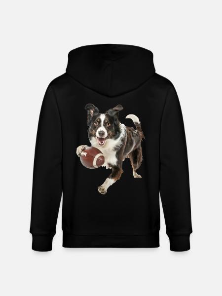 Border Collie - Stanley/Stella CULTIVATOR Unisex Organic Hooded Jacket - black