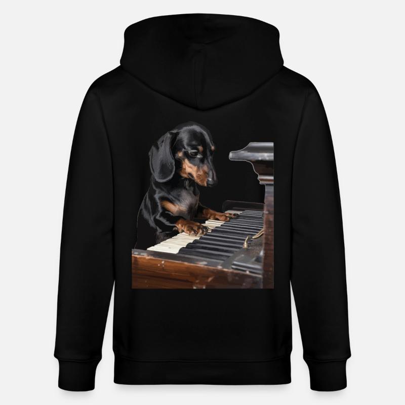 Dackel - Stanley/Stella Unisex Bio-Kapuzenjacke CULTIVATOR - Schwarz