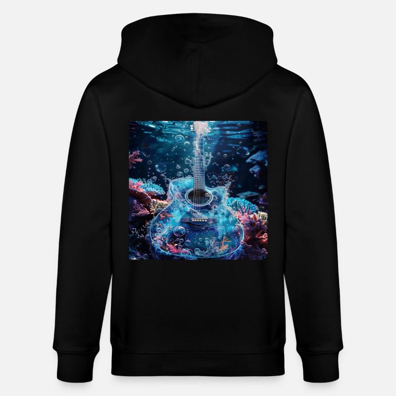 Gitarre - Stanley/Stella Unisex Bio-Kapuzenjacke CULTIVATOR  - Schwarz