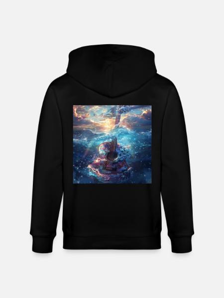 Gitarre - Stanley/Stella Unisex Bio-Kapuzenjacke CULTIVATOR - Schwarz