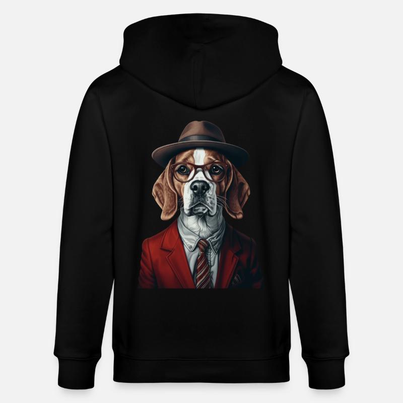 Beagle - Stanley/Stella Unisex Bio-Kapuzenjacke CULTIVATOR  - Schwarz