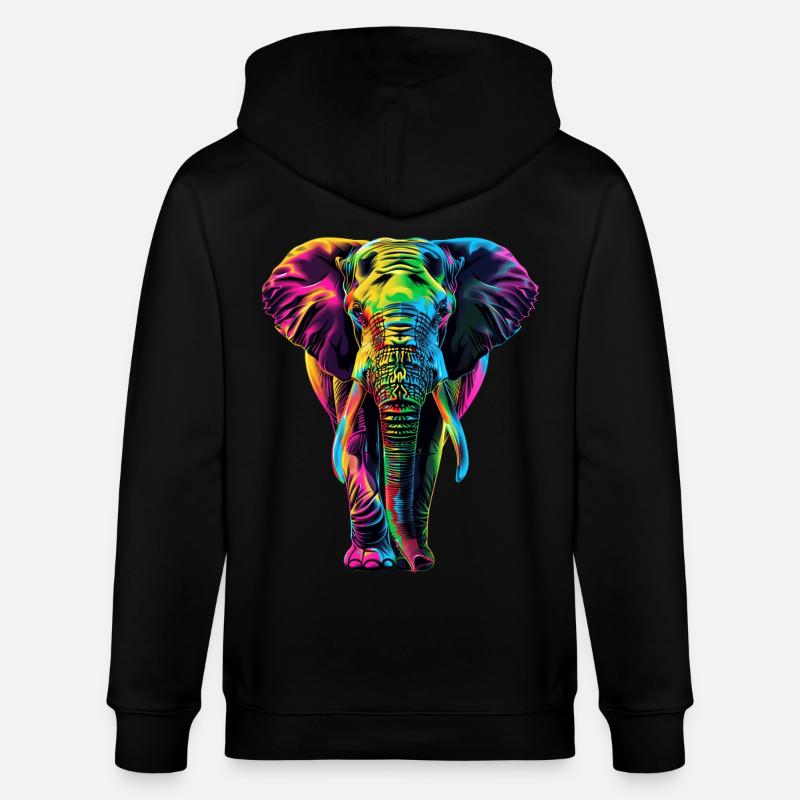 Elefant - Stanley/Stella Unisex Bio-Kapuzenjacke CULTIVATOR  - Schwarz