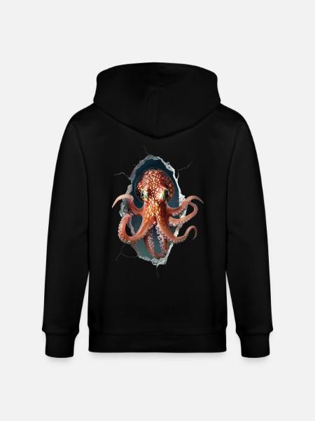 Tintenfisch - Stanley/Stella Unisex Bio-Kapuzenjacke CULTIVATOR - Schwarz
