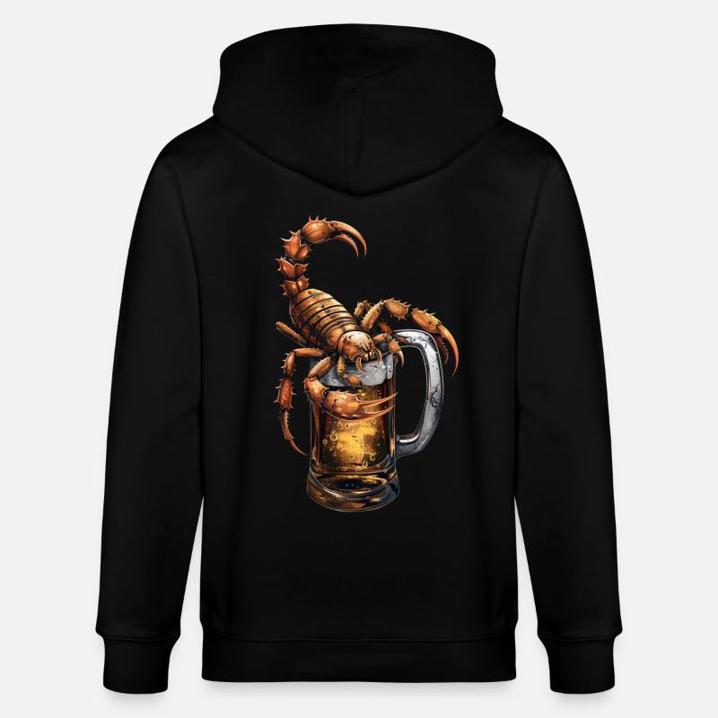 Scorpion Bier - Stanley/Stella Unisex Bio-Kapuzenjacke CULTIVATOR  - Schwarz