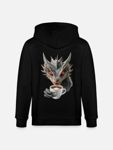Drachen Kaffee - Stanley/Stella Unisex Bio-Kapuzenjacke CULTIVATOR - Schwarz