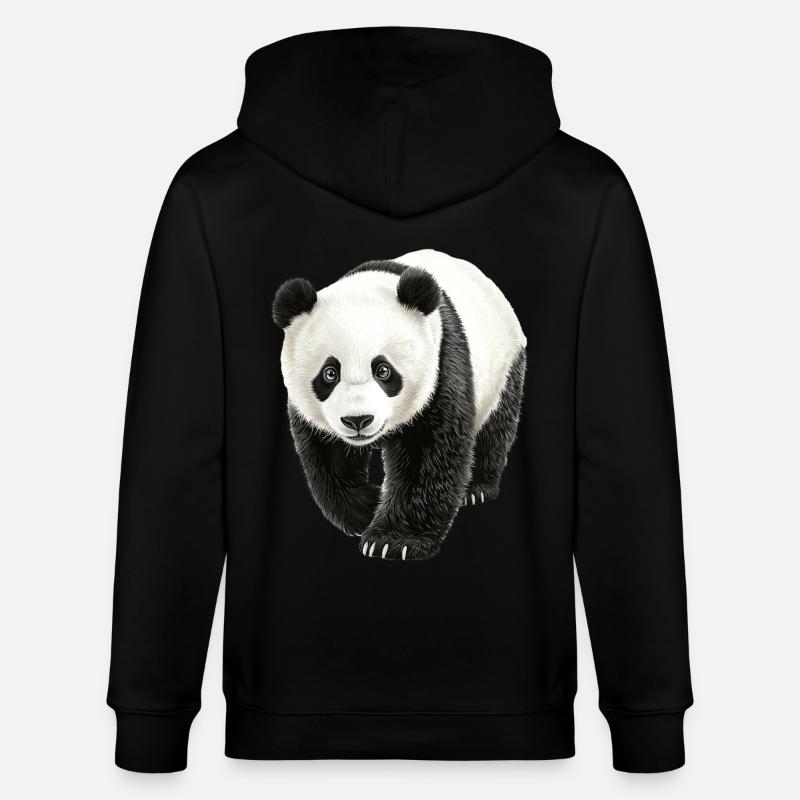 Panda - Stanley/Stella Unisex Bio-Kapuzenjacke CULTIVATOR  - Schwarz