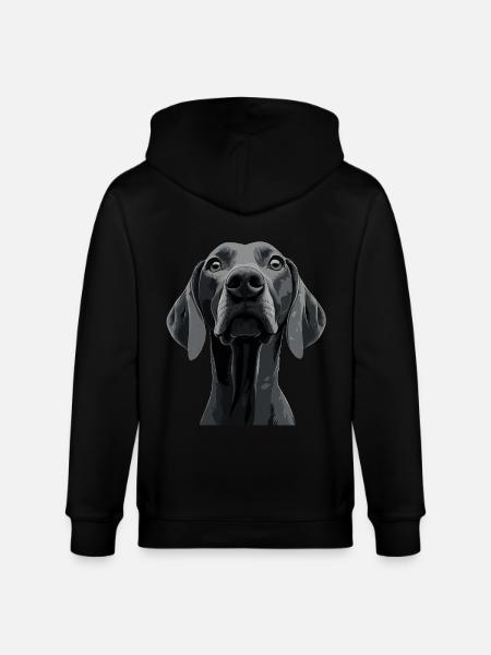 Weimaraner - Stanley/Stella Unisex Bio-Kapuzenjacke CULTIVATOR - Schwarz
