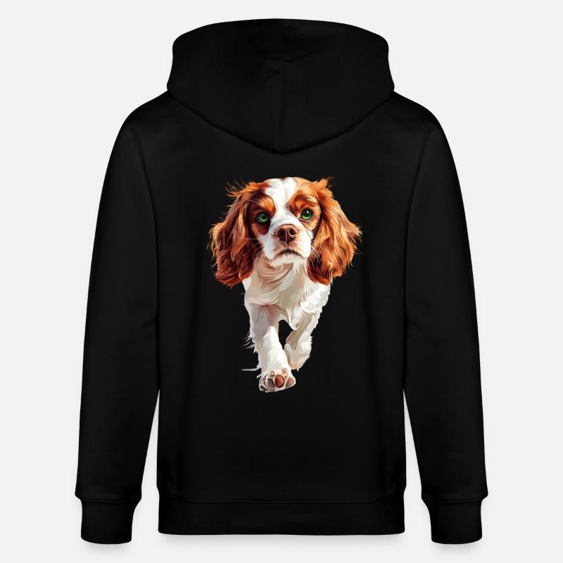 Cavalier King Charles - Stanley/Stella Unisex Bio-Kapuzenjacke CULTIVATOR  - Schwarz