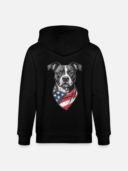Staffordshire Bullterrier - Stanley/Stella Unisex Bio-Kapuzenjacke CULTIVATOR - Schwarz