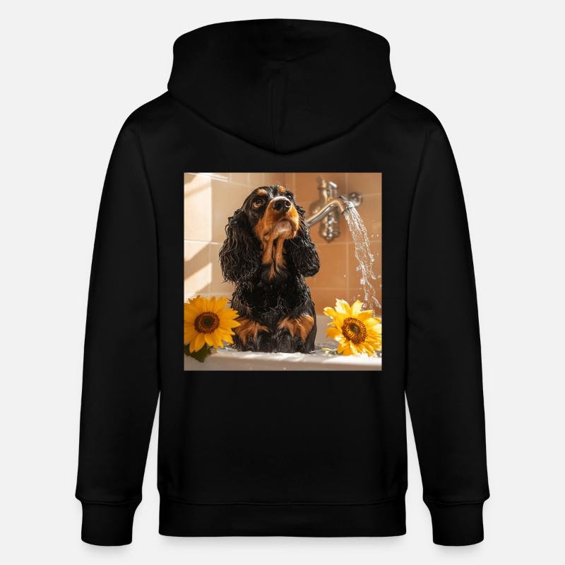 Cocker Spaniel - Stanley/Stella Unisex Bio-Kapuzenjacke CULTIVATOR  - Schwarz