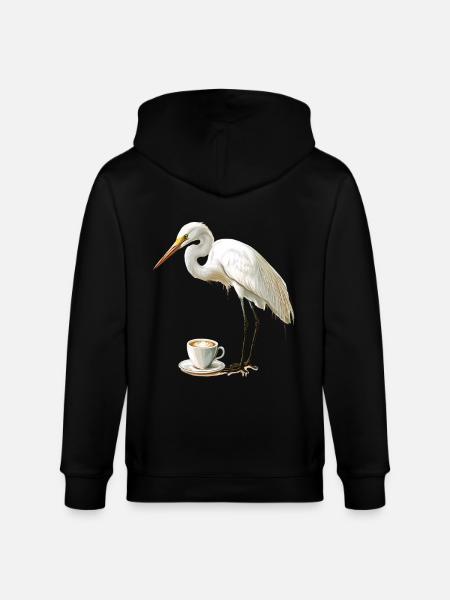Reiher Vogel Kaffee - Stanley/Stella Unisex Bio-Kapuzenjacke CULTIVATOR - Schwarz