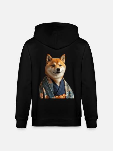 Shiba Inu - Stanley/Stella Unisex Bio-Kapuzenjacke CULTIVATOR  - Schwarz