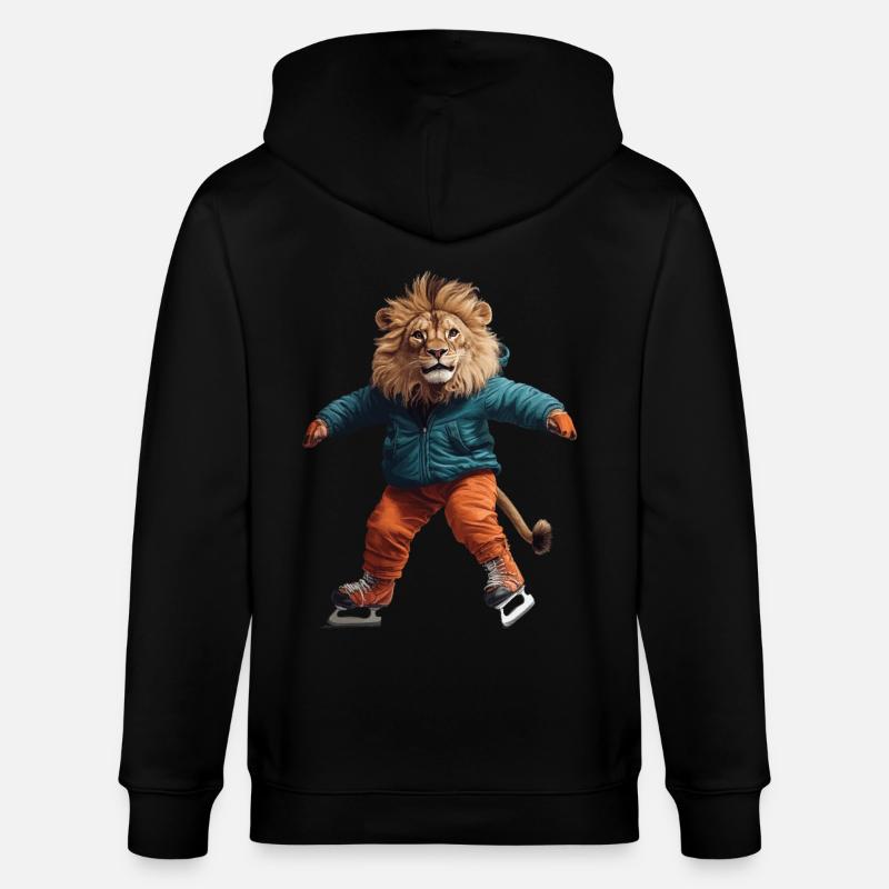 Löwe - Stanley/Stella Unisex Bio-Kapuzenjacke CULTIVATOR - Schwarz