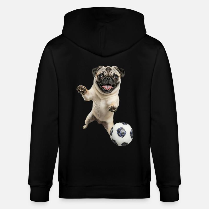 Mops - Stanley/Stella Unisex Bio-Kapuzenjacke CULTIVATOR  - Schwarz