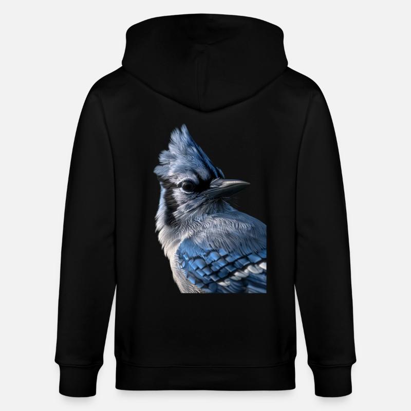 Blauhäher - Stanley/Stella Unisex Bio-Kapuzenjacke CULTIVATOR  - Schwarz