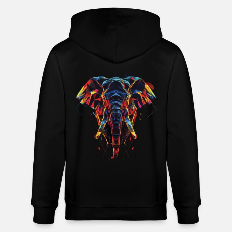 Elefant - Stanley/Stella Unisex Bio-Kapuzenjacke CULTIVATOR  - Schwarz