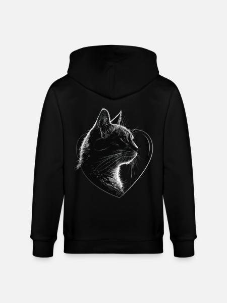 Katze - Stanley/Stella Unisex Bio-Kapuzenjacke CULTIVATOR - Schwarz