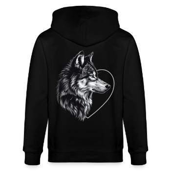 Wolf - Stanley/Stella Unisex Bio-Kapuzenjacke CULTIVATOR  - Schwarz - Hinten - Anna (173cm)
