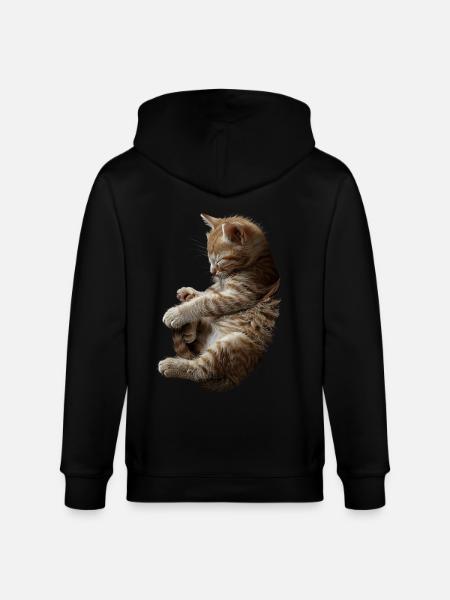 Katze - Stanley/Stella Unisex Bio-Kapuzenjacke CULTIVATOR  - Schwarz