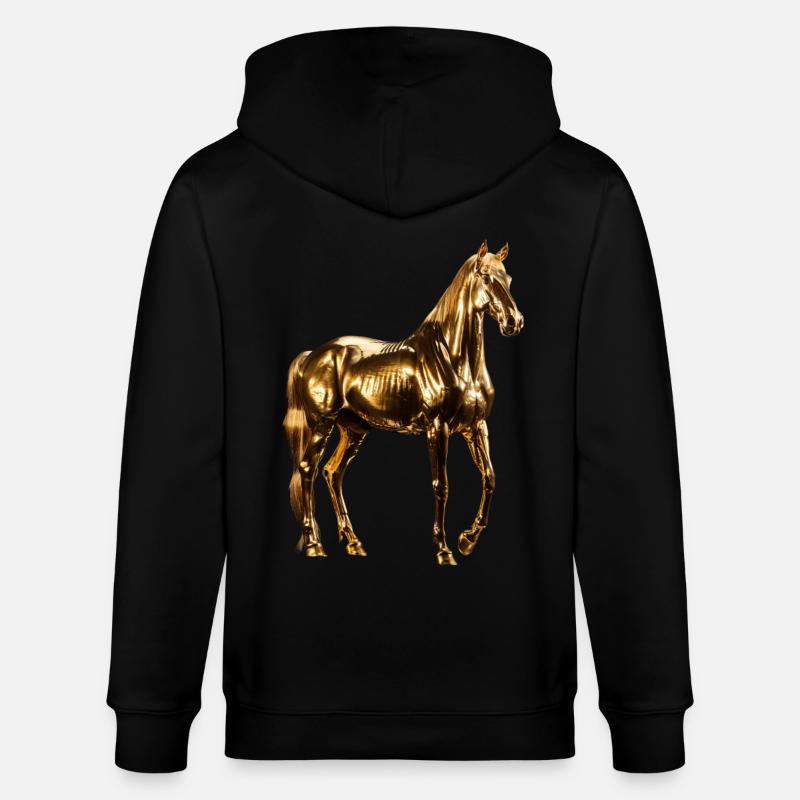 Pferd - Stanley/Stella Unisex Bio-Kapuzenjacke CULTIVATOR  - Schwarz