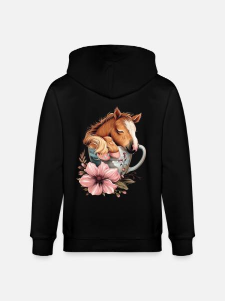 Pferd - Stanley/Stella Unisex Bio-Kapuzenjacke CULTIVATOR - Schwarz