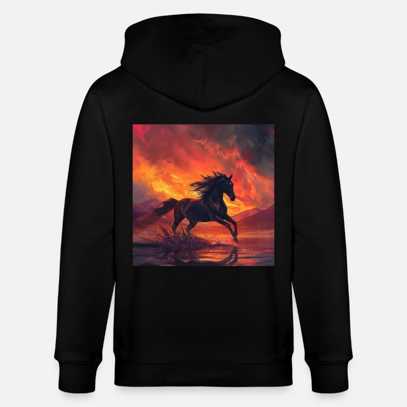 Cheval - Veste à capuche bio CULTIVATOR Stanley/Stella Unisexe - noir