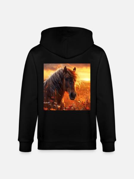Pferd - Stanley/Stella Unisex Bio-Kapuzenjacke CULTIVATOR - Schwarz
