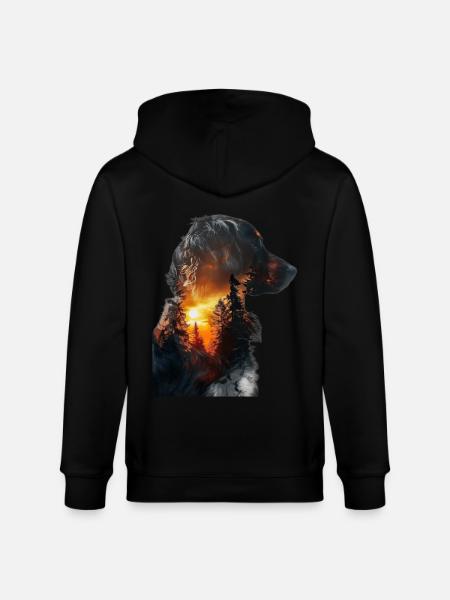 Berner Sennenhund - Stanley/Stella Unisex Bio-Kapuzenjacke CULTIVATOR  - Schwarz