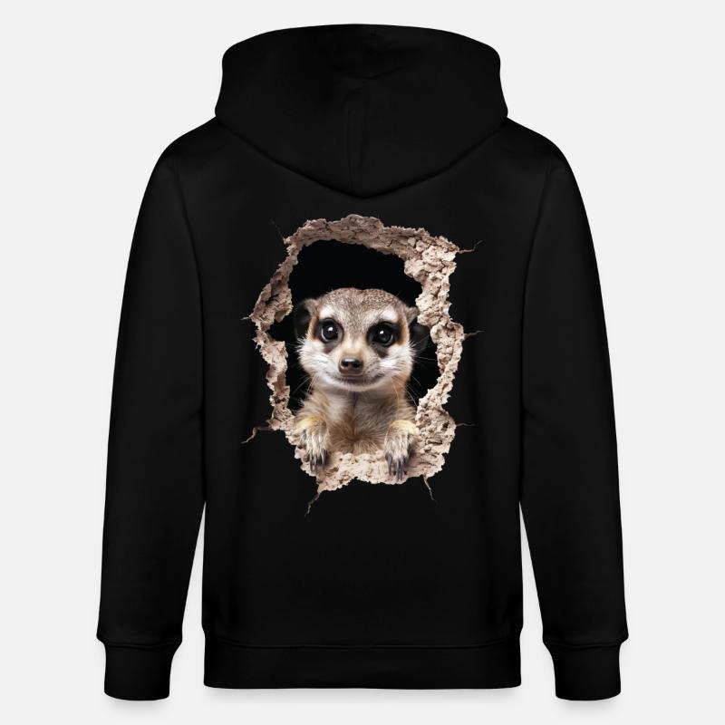 Erdmännchen - Stanley/Stella Unisex Bio-Kapuzenjacke CULTIVATOR  - Schwarz
