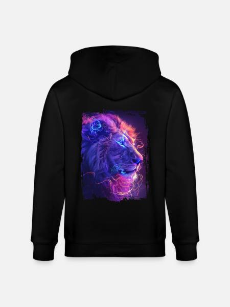 Lion - Stanley/Stella CULTIVATOR  Unisex Organic Hooded Jacket - black