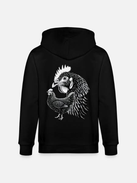 Chicken - Stanley/Stella CULTIVATOR  Unisex Organic Hooded Jacket - black