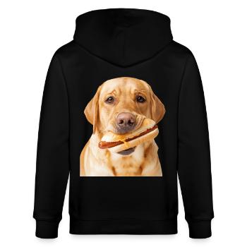 Labrador Retriever - Stanley/Stella Unisex Bio-Kapuzenjacke CULTIVATOR  - Schwarz - Hinten - Anna (173cm)