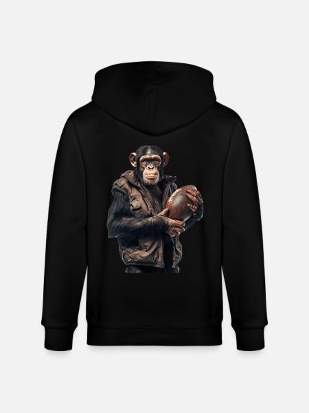 Schimpansen Fußball - Stanley/Stella Unisex Bio-Kapuzenjacke CULTIVATOR - Schwarz